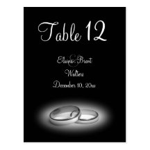 Eternity Table Number (black) Postcards