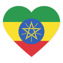Ethiopia Flag Heart Sticker stickers
