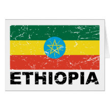 Ethiopia Vintage Flag Greeting Card