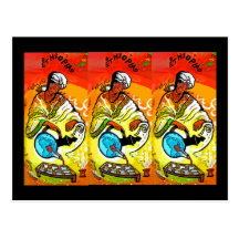 Ethiopian Man in Turban Pouring Tea Postcards