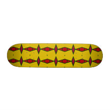 Ethnic rhombus diamonds red on gold skate boards