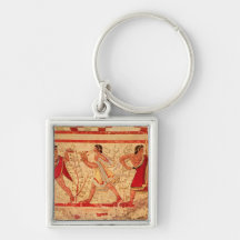 Etruscan musicians key chains