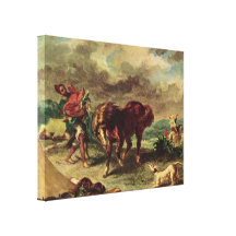 Eugene Delacroix - The Moroccan and his horse Gallery Wrap Canvas