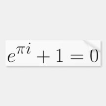 Euler's identity bumper stickers