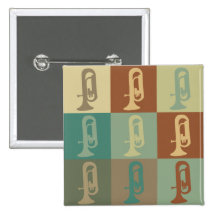 Euphonium Pop Art Pinback Buttons