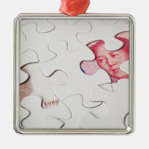 Euro and Chinese money Christmas Tree Ornaments