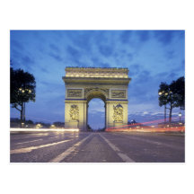 Europe, France, Paris. Arc de Triomphe as viewed Post Card