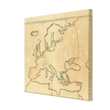 Europe Outline 2 Stretched Canvas Print