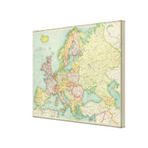 Europe political Map Stretched Canvas Prints