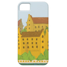 European houses hand drawing iphone 5 case