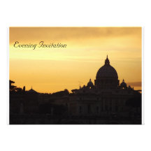 Evening wedding invitation featuring Rome