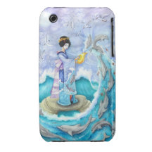 Eventide Dolphin Ocean Geisha Art, Custom iPhone C iPhone 3 Case-Mate Cases