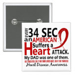 Every 34 Seconds Dad Heart Disease / Attack Buttons