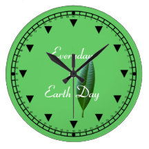 Everyday is Earth Day green wall clock