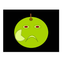 Evil Apple with Scar Halloween Postcard