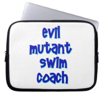 Evil Mutant Swim Coach laptop sleeves