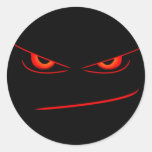 evil red eyes seal round stickers