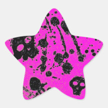 Evil -skulls and guitars in pink stickers