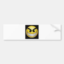 Evil smiley face bumper stickers