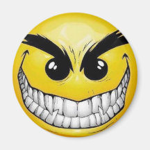 Evil smiley face magnets