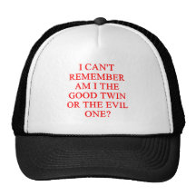 evil twin joke hat