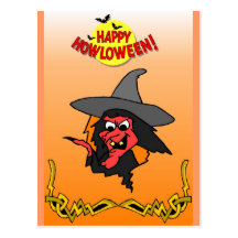 Evil witch post card