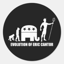 evolution Eric Cantor Round Stickers