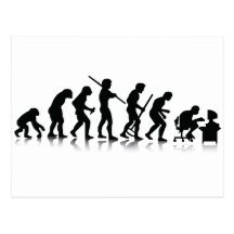 Evolution of Computer Addicts Post Card