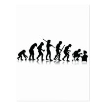 Evolution of Computer Addicts Postcard