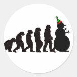 Evolution of Snowman! Round Sticker