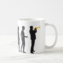 evolution trumpet player tee tasse