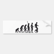 evolution unicycle autoaufkleber