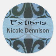 Ex Libris Bookplate Sticker (Tilo blue)