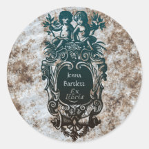 Ex Libris Cartouche & Cherubs Sticker
