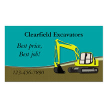 Excavator Business Cards