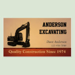 Excavator Construction business cards