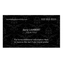 Executive Black Damask Business Card Template