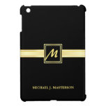Executive Black Gold Monogram iPad Mini Case
