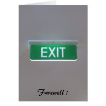 exit farewelled greeting card