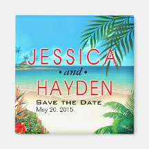 Exotic Beach Tropical Party Luau Fridge Magnets