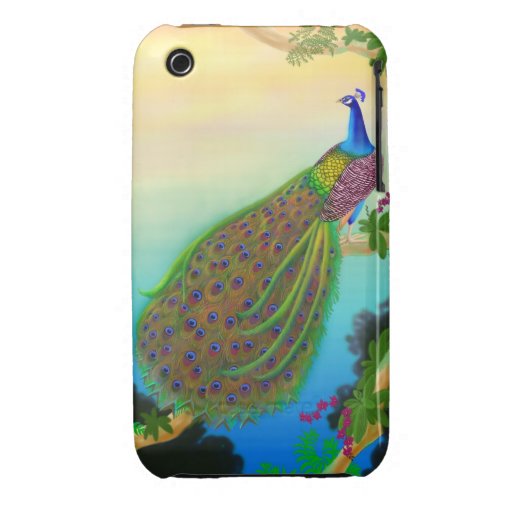 Exotic Green Peacock Case-Mate iPhone 3 Cases