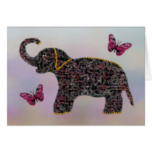 Exotic Jewel Elephant Card