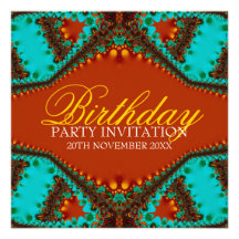 Exotic Lace Butterfly Birthday Invitations