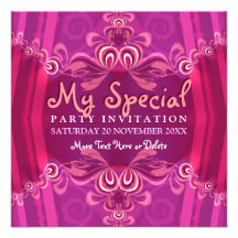 Exotic Pink Girls Boudoir Party  Invitation