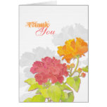 Exotic Red, Orange Peony Wedding Thank You Cards