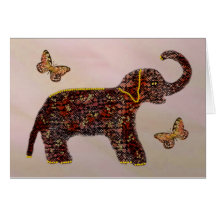 Exotic Rose Elephant Card