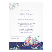 Exotic & Simple Mums Modern Bridal Shower Invites