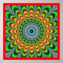 Expanding Pulsating Orange Flower Print