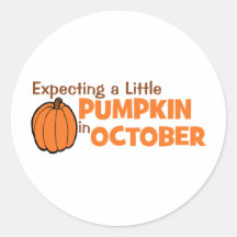 Expecting A Little Pumpkin In October Stickers