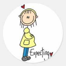 Expecting Baby Tshirts and Gifts Round Stickers